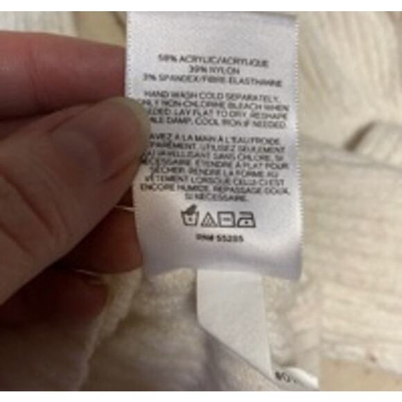 Minimalist White Ribbed Button-Up Cropped Cardigan Express Women’s Small - Picture 4 of 5